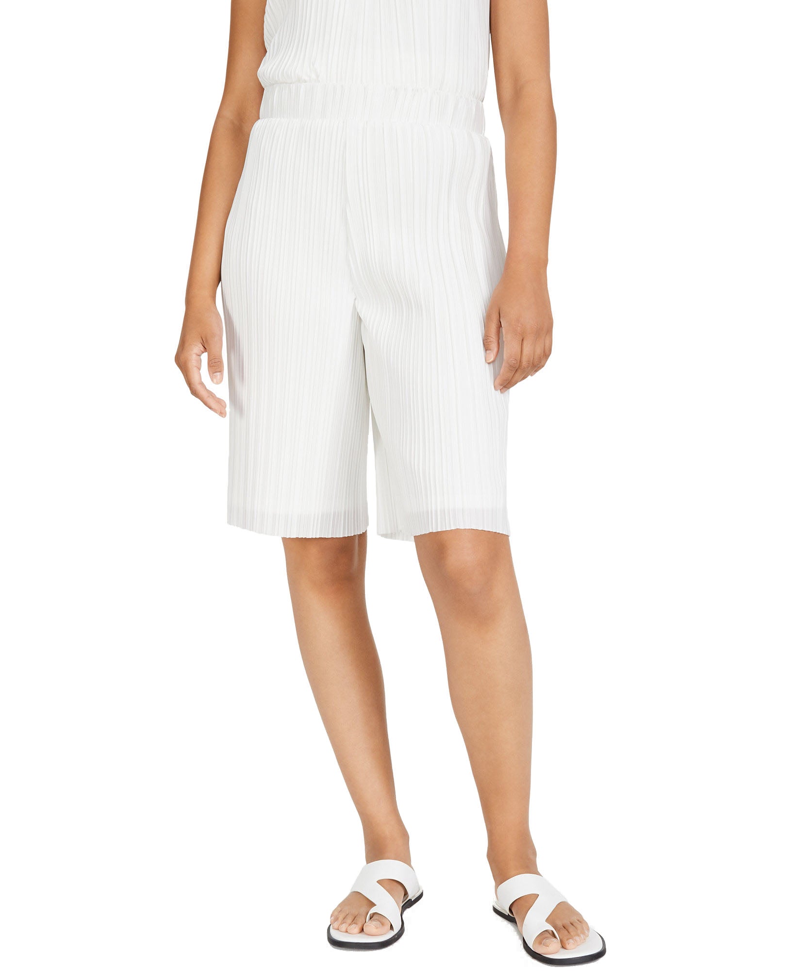 Alfani Women Pleated High Rise Shorts Shiitake