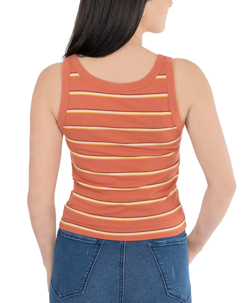 Hippie Rose Women Striped Rib Knit Tank Top