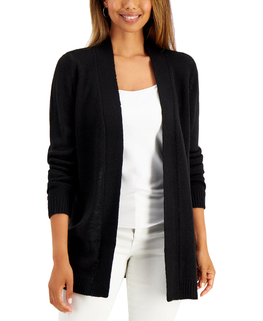 Karen Scott Women Petite Open Front Cardigan