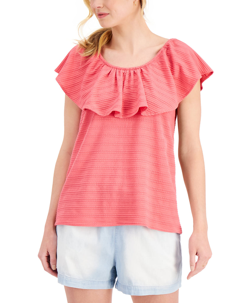 Style & Co Women Ruffled Off The Shoulder Top