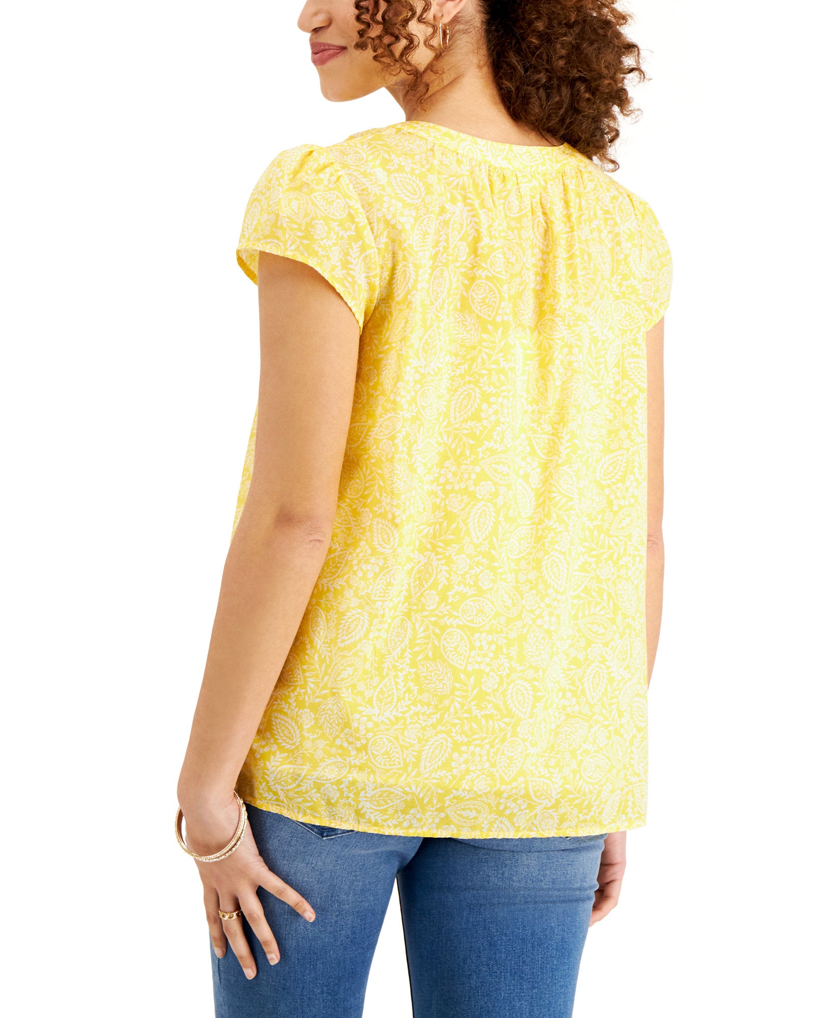 Style & Co Women Plus Tassel Peasant Top