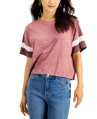 Hippie Rose Juniors Colorblocked T Shirt Fig Plum