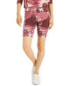 Hippie Rose Women High Rise Biker Shorts Fig Brown Tie Dye