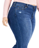 Celebrity Pink Women Plus Trendy Ripped Girlfriend Jeans