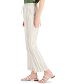 Charter Club Women Linen Striped Straight Leg Pants