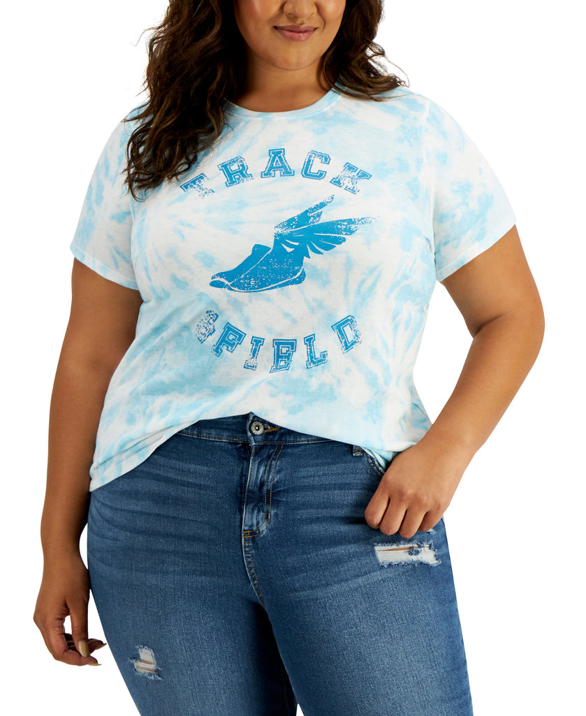 Style & Co Women Plus Cotton Graphic Print T Shirt Track Field