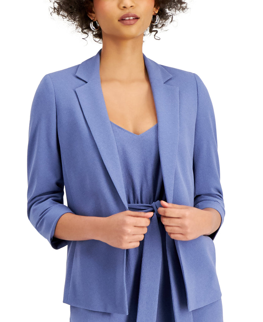 Bar III Women Open Front Blazer Blue Shadow