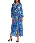 Gigi Parker Women Wrap Dress with Ruffle Neckline