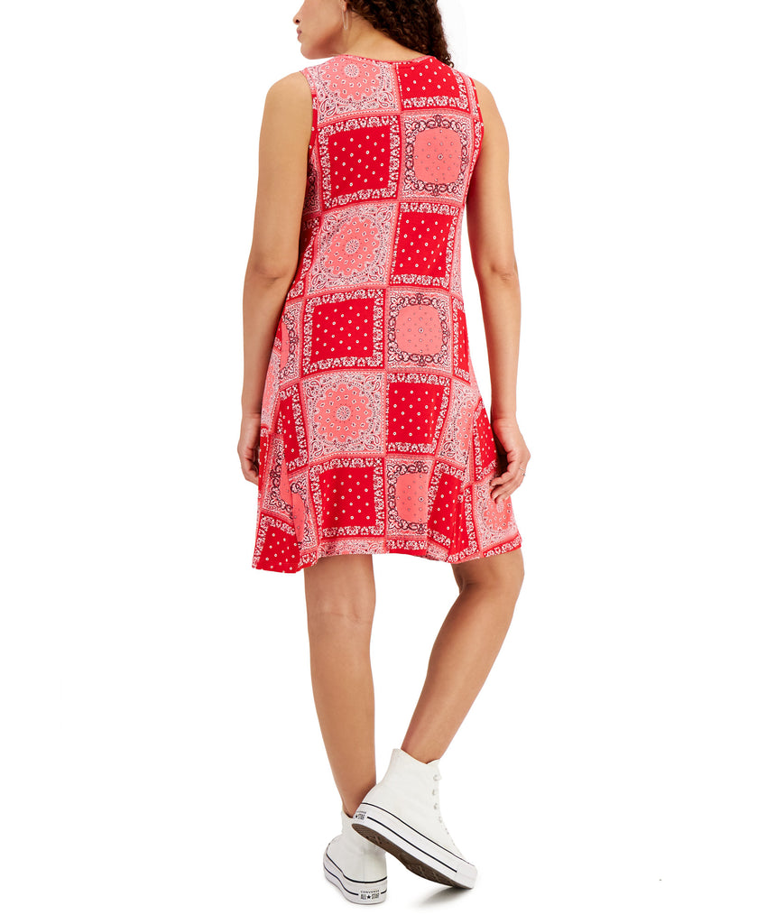 Style & Co Women Bandana Printed Sleeveless Knit Dress