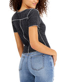 Hooked Up by IOT Women Contrast Stitch Seam Top
