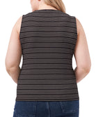1.STATE Women Plus Stripe Print Cutout Tank Top