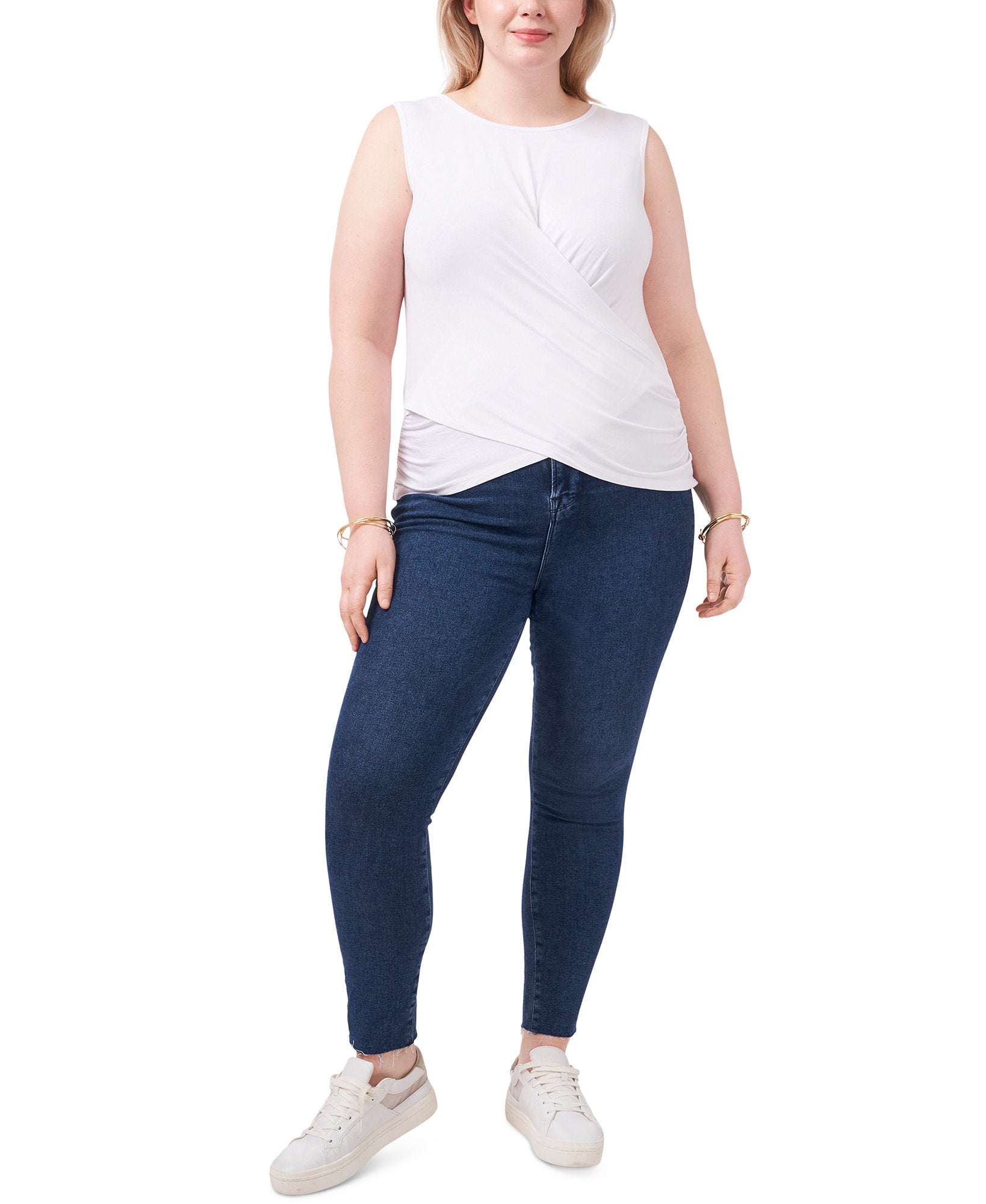 1.STATE Women Plus Cross Front Top