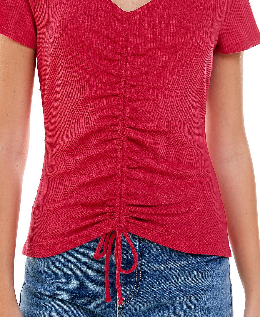 Ultra Flirt Women Ruched Front Top