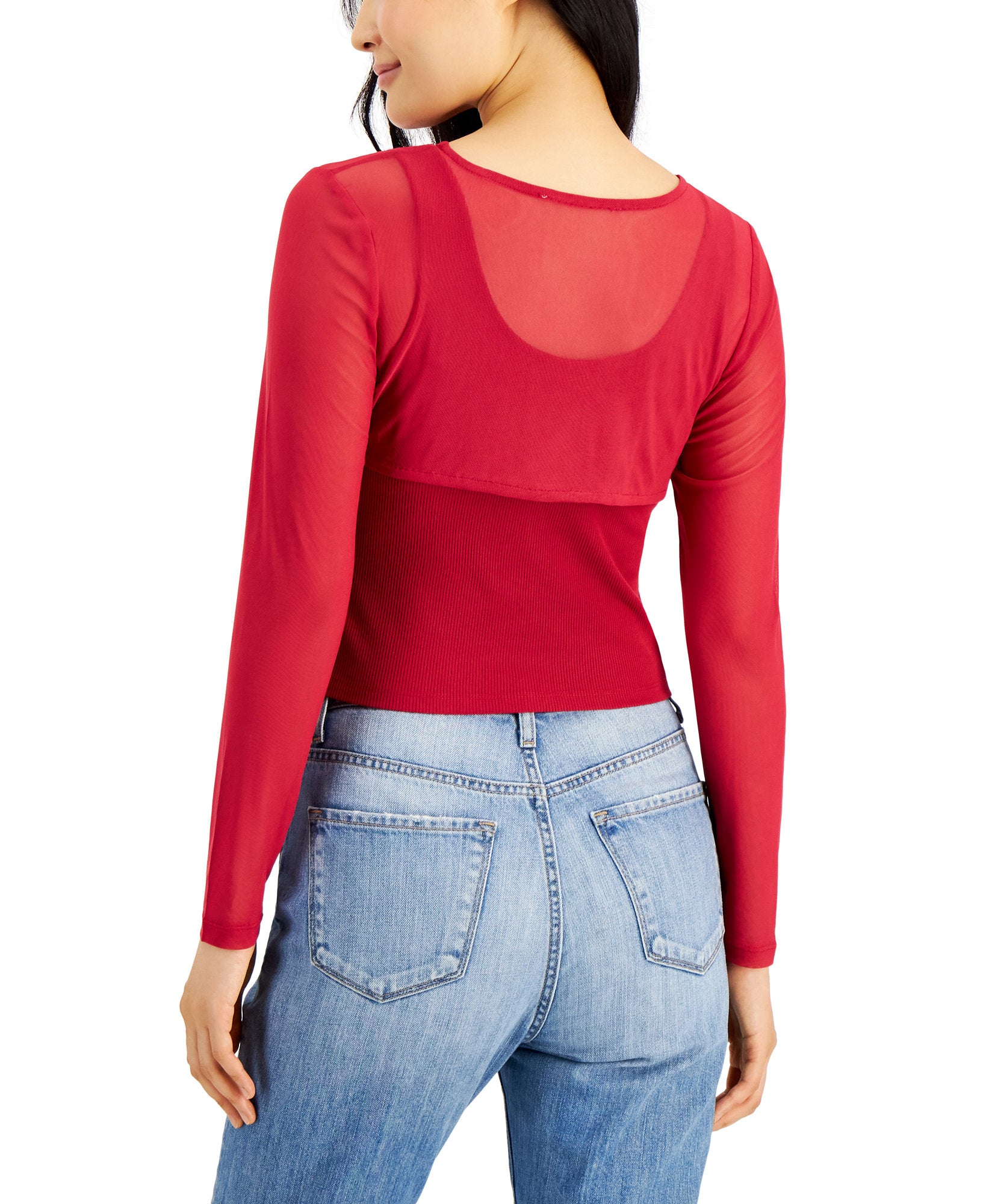 Crave Fame Women 2 Pc. Mesh Bolero Tank Top Set