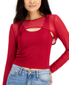 Crave Fame Women 2 Pc. Mesh Bolero Tank Top Set