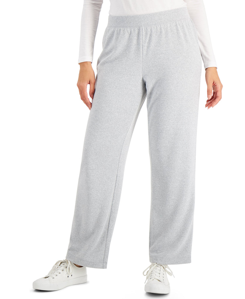 Karen Scott Women Snit Pull On Pants Smoke Grey Heather