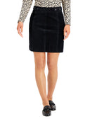 Charter Club Women Tummy Control Corduroy Skirt Deep Black
