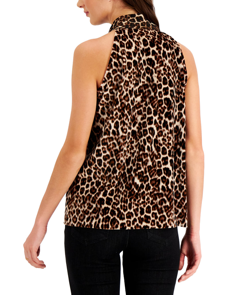 Charter Club Women Petite Leopard Print Halter Top