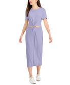 Bar III Women Knit Cutout Twist Front Midi Dress Lucky Lavender