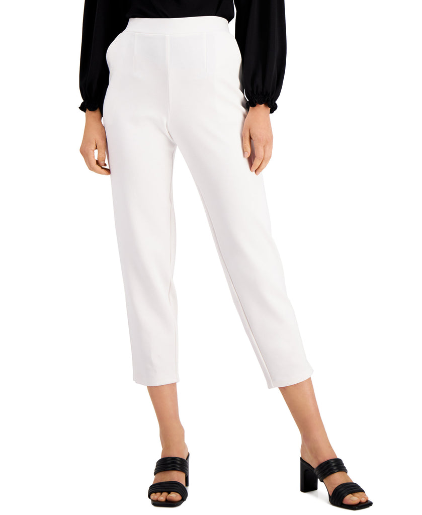 Alfani Women Straight Leg Pull On Ankle Pant Oat Milk