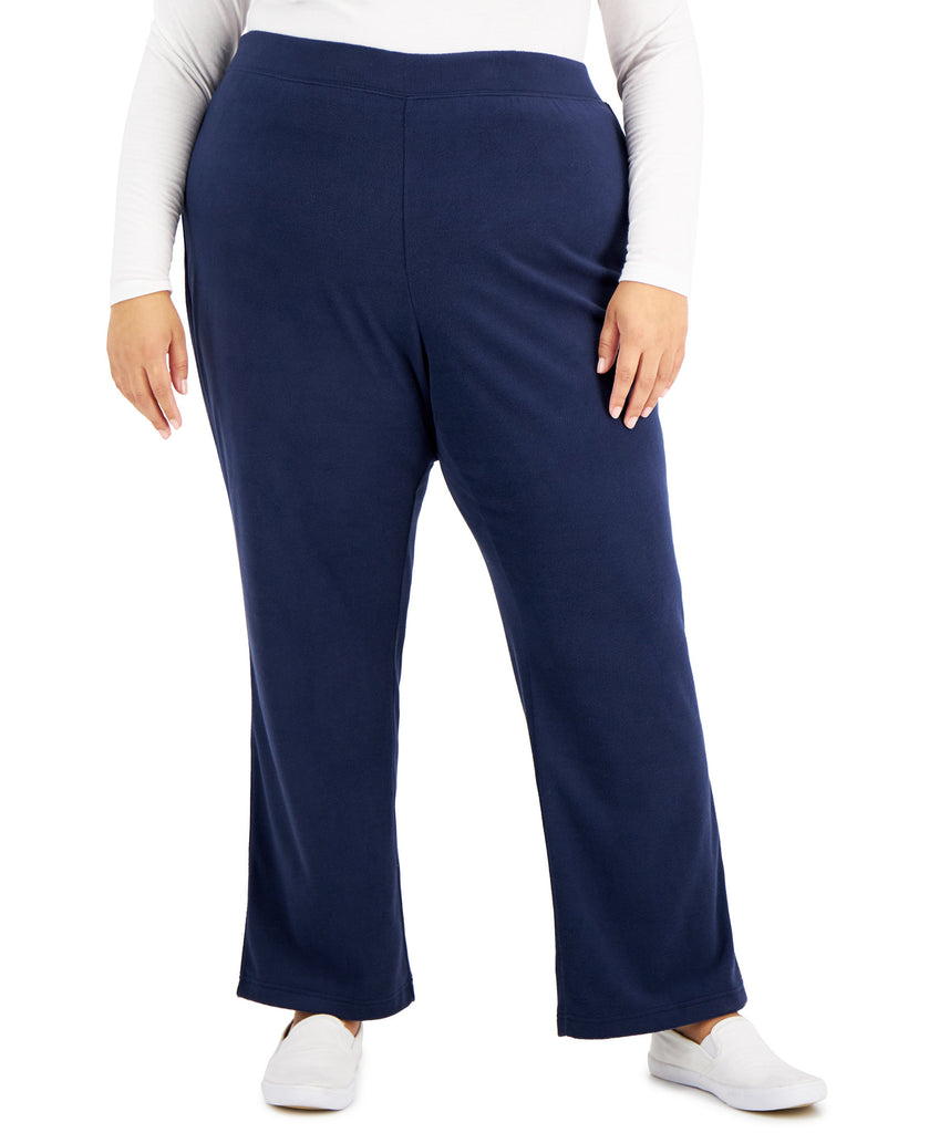 Karen Scott Women Plus Fleece Pants, Intrepid Blude