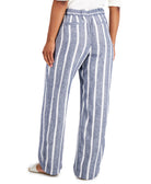 Charter Club Women Linen Striped Straight Leg Pants