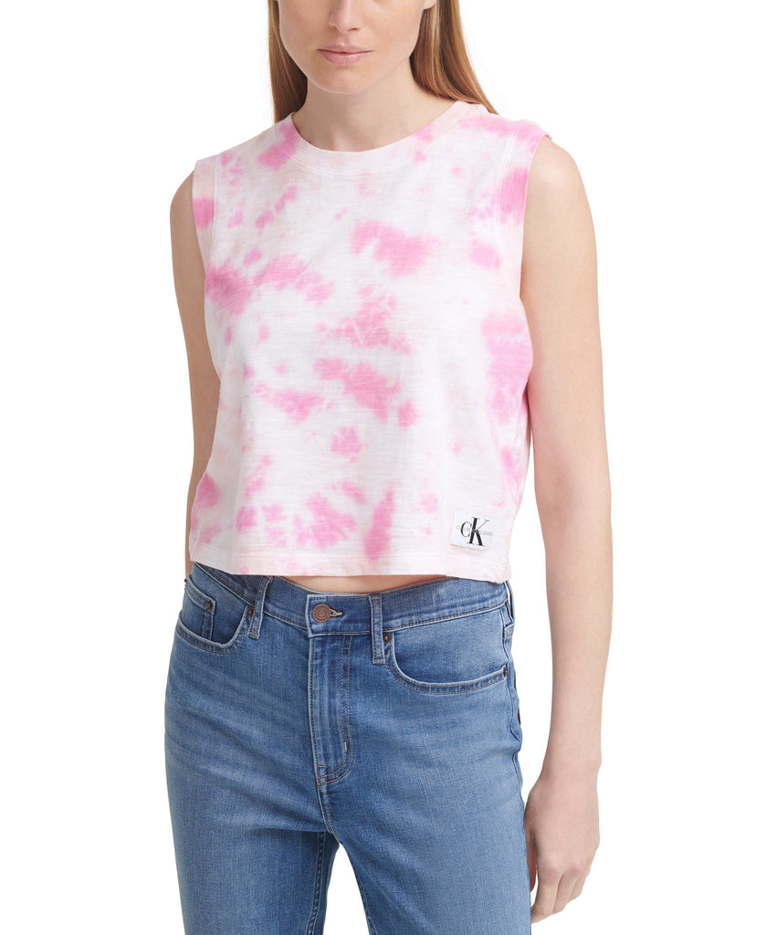 Calvin Klein Jeans Women Galaxy Tie Dyed Tank Top Light Rose