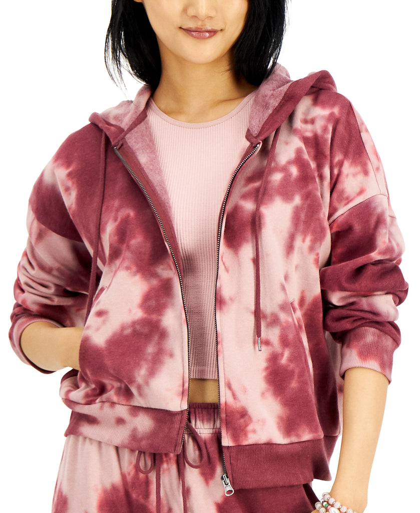 Hippie Rose Women Zip Up Hoodie Mauve Wine