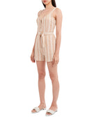 BCBGeneration Women Striped Woven Belted Romper
