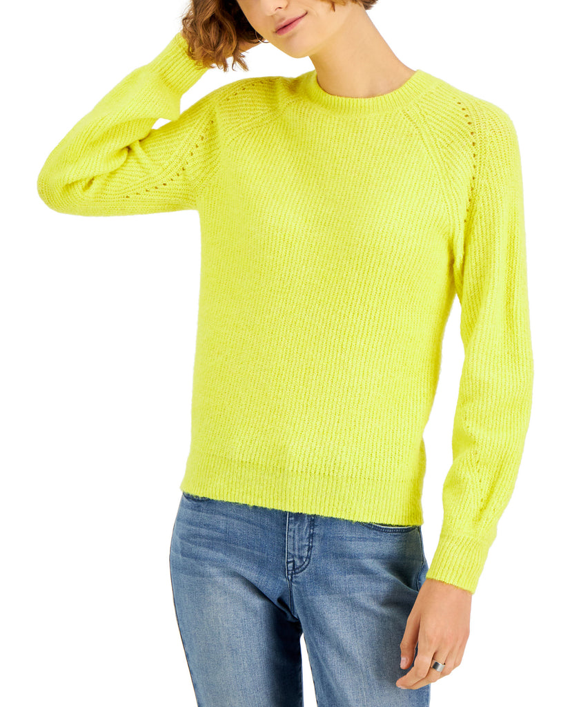 Style & Co Women Ribbed Crewneck Sweater Sunray