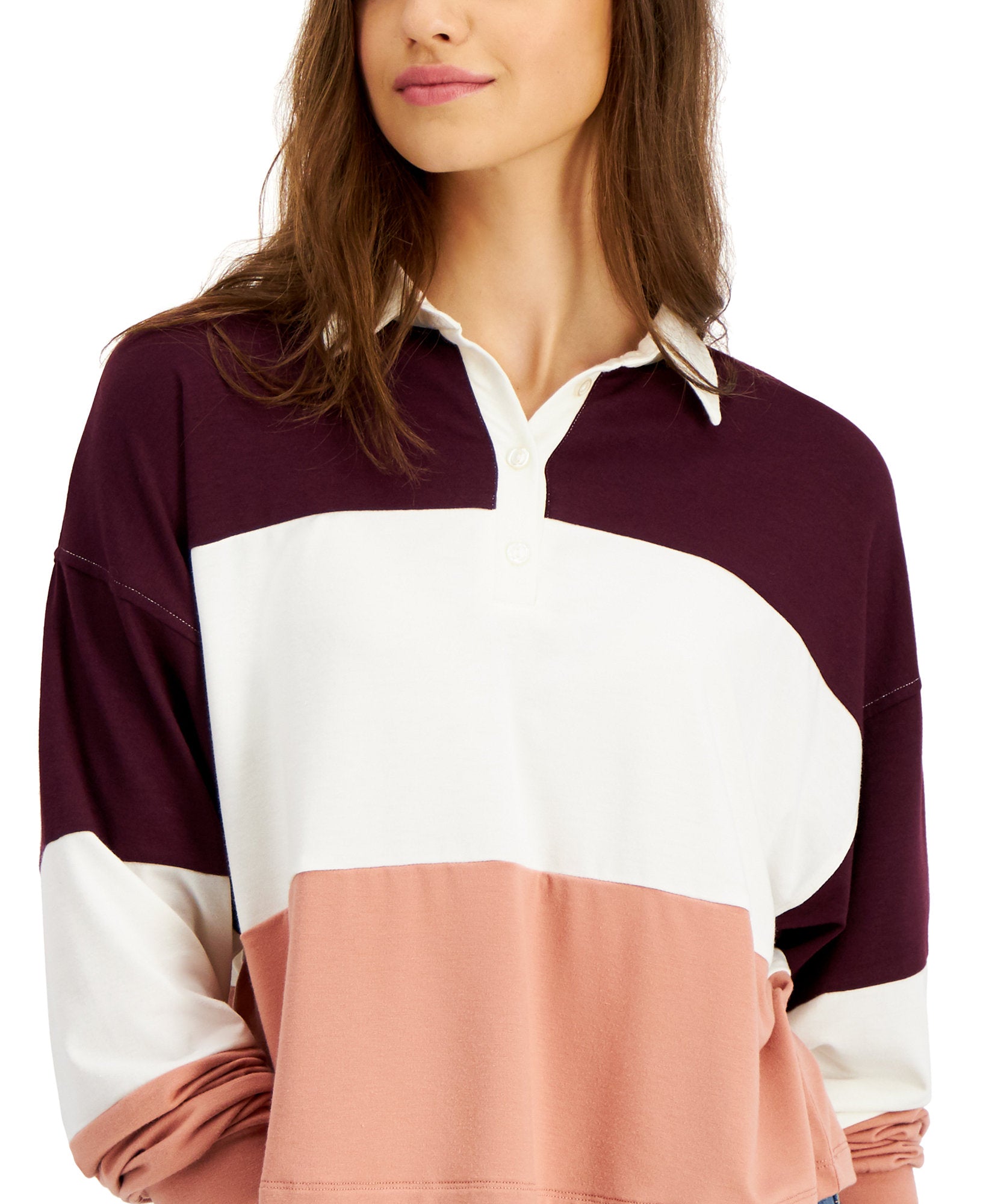 Self Esteem Women Colorblocked Rugby Henley Top