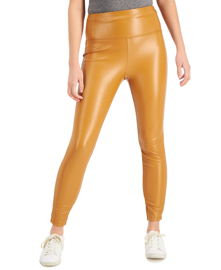 Tinseltown Women High Rise Faux Leather Leggings Lion