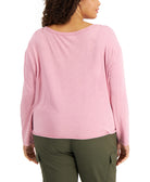 Rebellious One Women Plus Tie Hem Henley