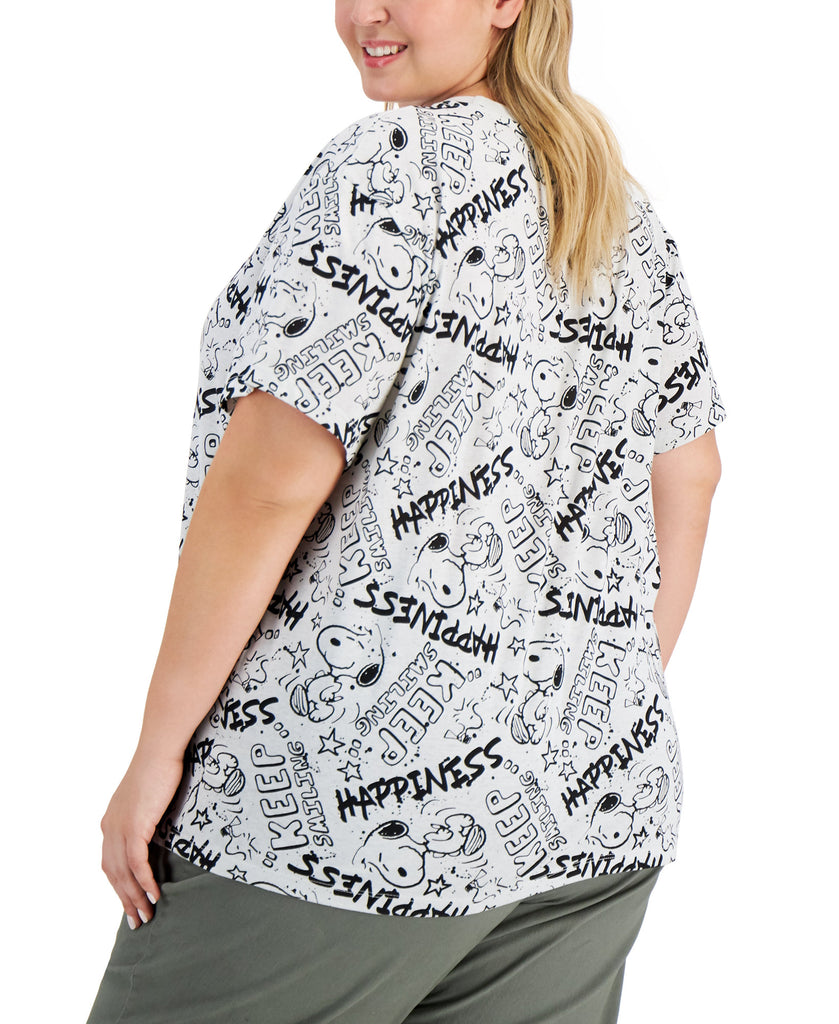 Freeze 24 7 Women Plus Trendy Graphic Snoopy T Shirt
