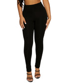 Naked Wardrobe Women High Waist Leggings Black