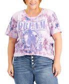 Mighty Fine Women Plus Trendy Tie Dyed Graphic Print T Shirt Pink Blue Tie Dye