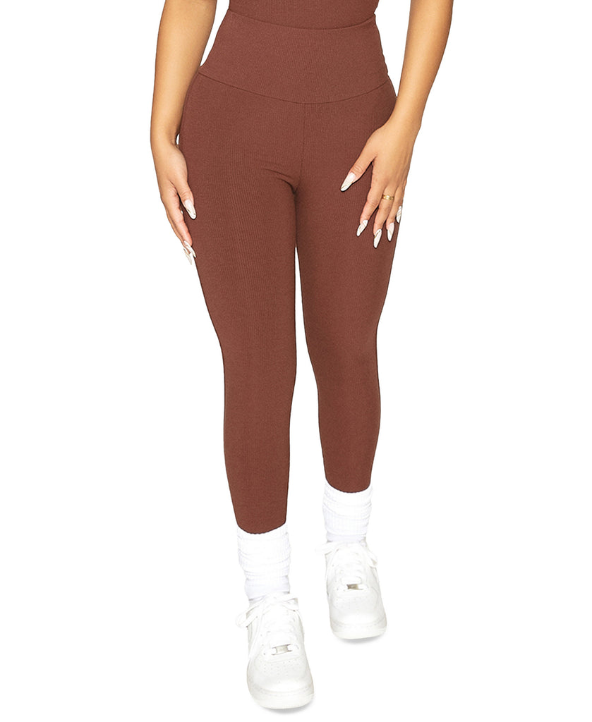 Naked Wardrobe Women The NW High Waist Leggings Chocolate