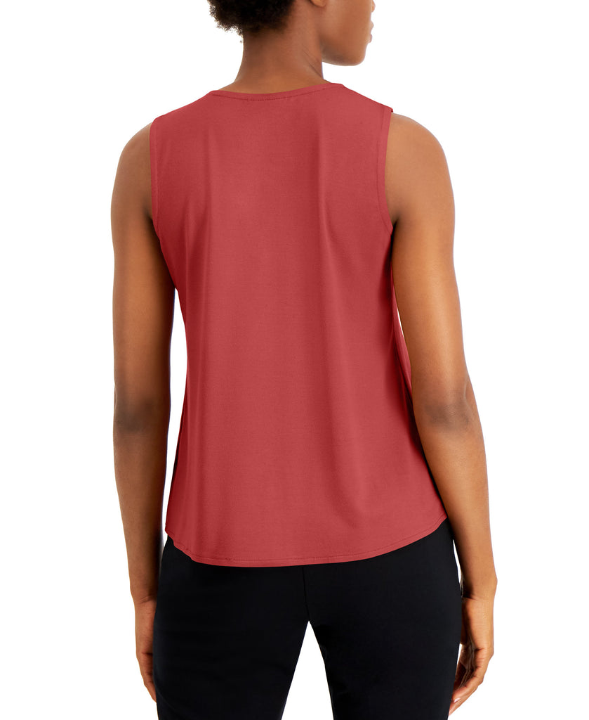 Alfani Women Sleeveless Pleated V Neck Shirt