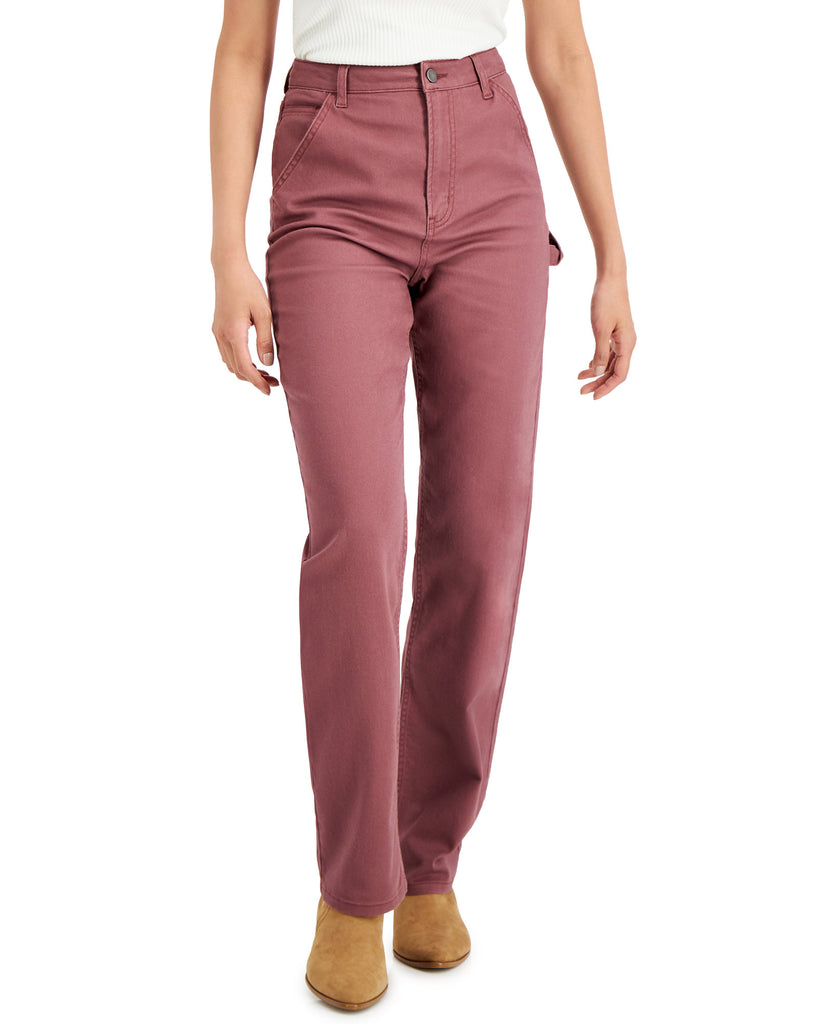 Tinseltown Women Straight Leg Carpenter Jeans Rose Brown