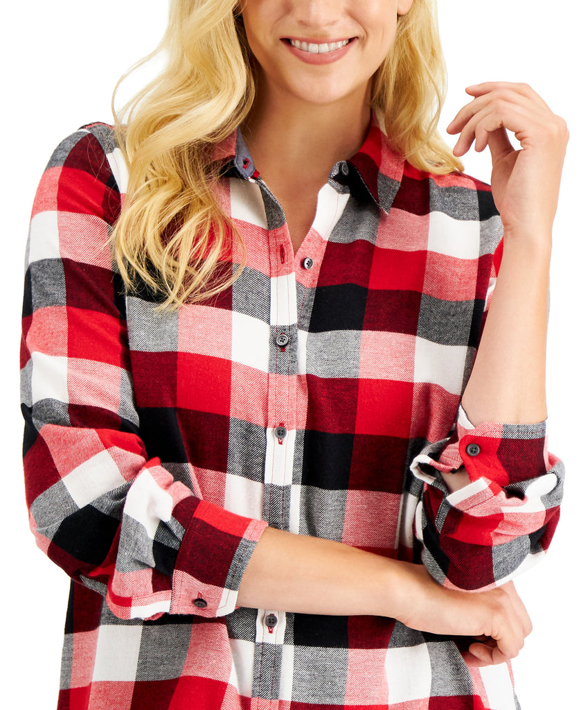 Charter Club Women Plaid Flannel Shirt