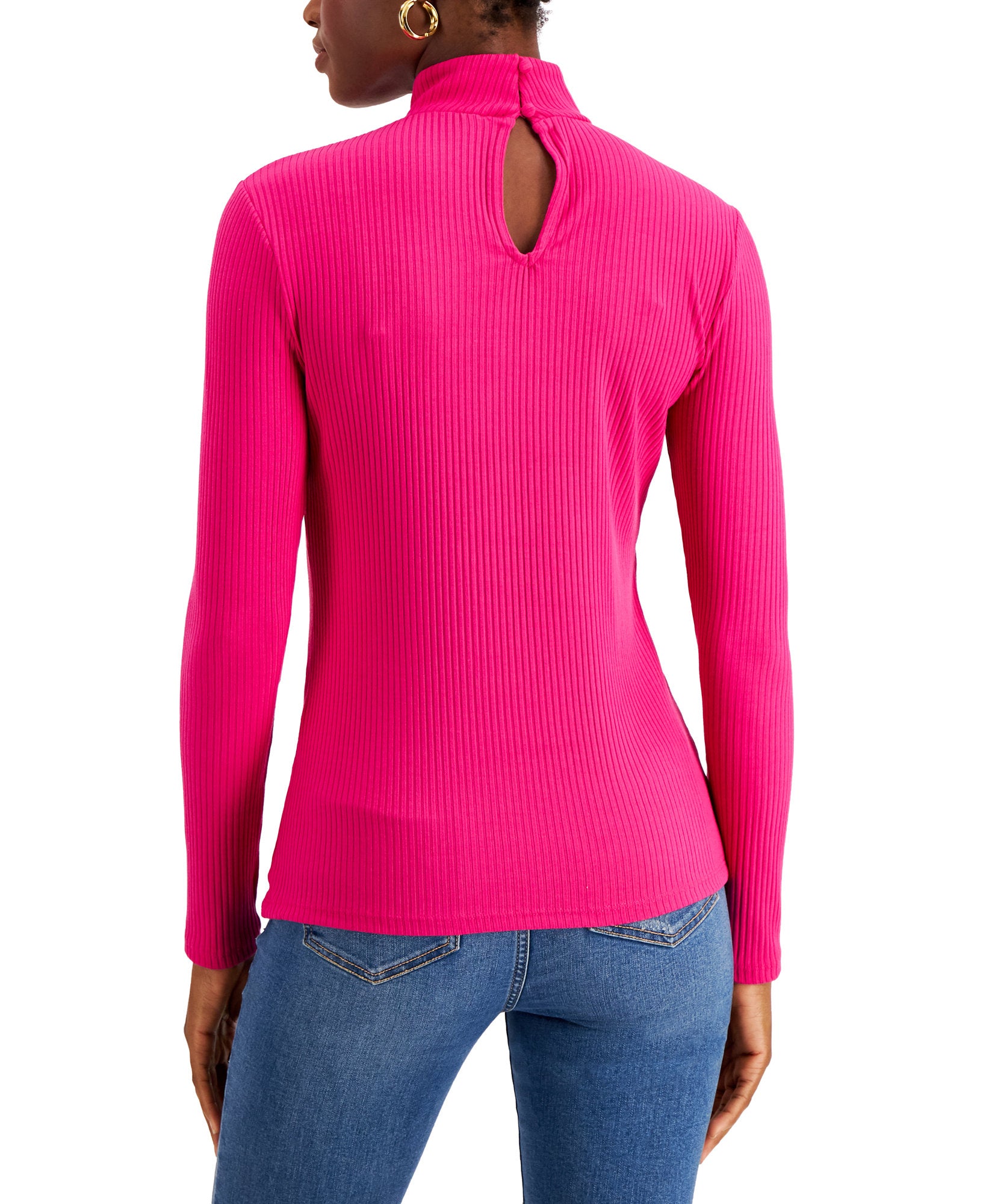 INC International Concepts Women Chain Trim Keyhole Top