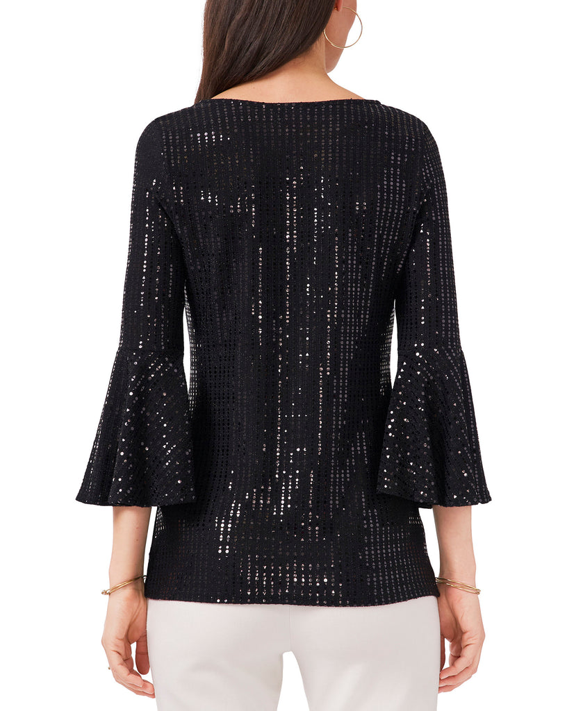 MSK Women V Neck Bell Sleeve Embellished Top