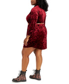 FULL CIRCLE TRENDS Women Plus Trendy Crushed Velvet Shirtdress