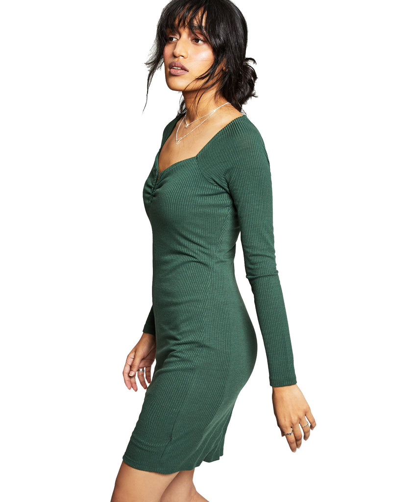 And Now This Women Notched Ribbed Bodycon Dress