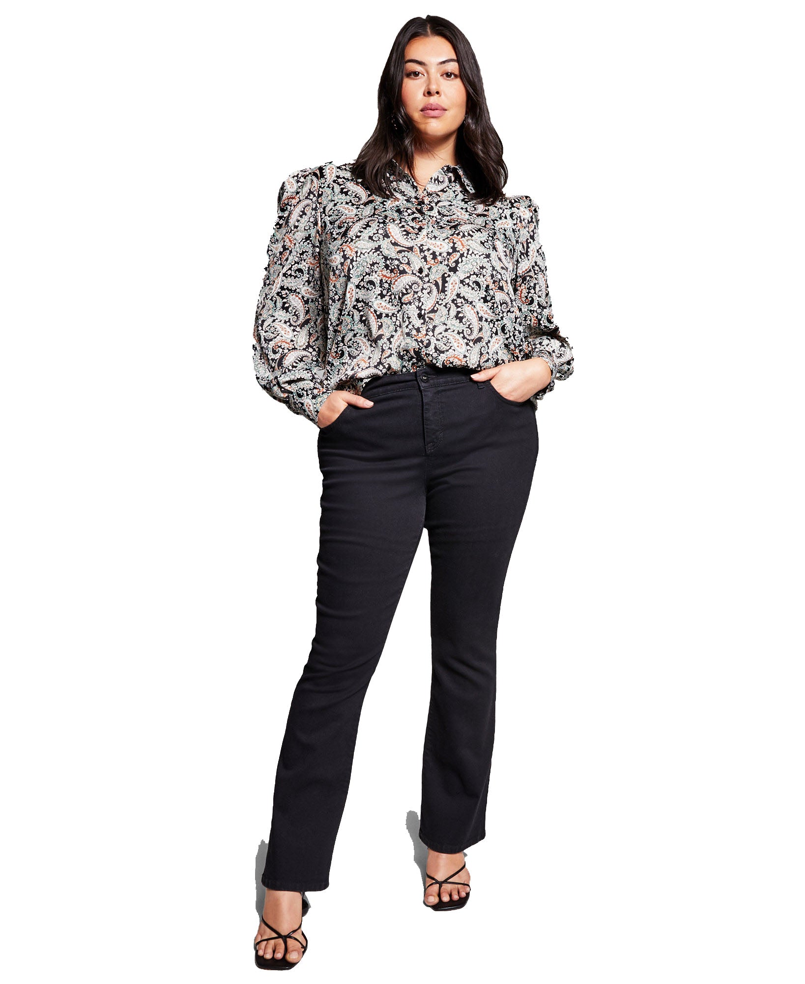 INC International Concepts Women Plus Paisley Print Shirt