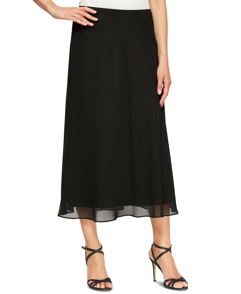 Alex Evenings Women Georgette A Line Skirt Black