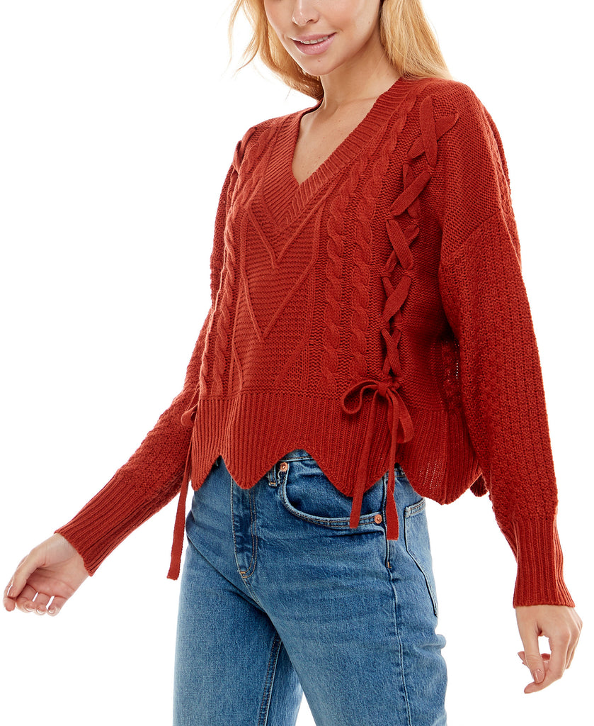 Ultra Flirt Women Mixed Cable Knit Sweater