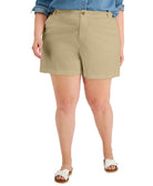 Style & Co Women Plus Flutter Shorts Covered Wagon