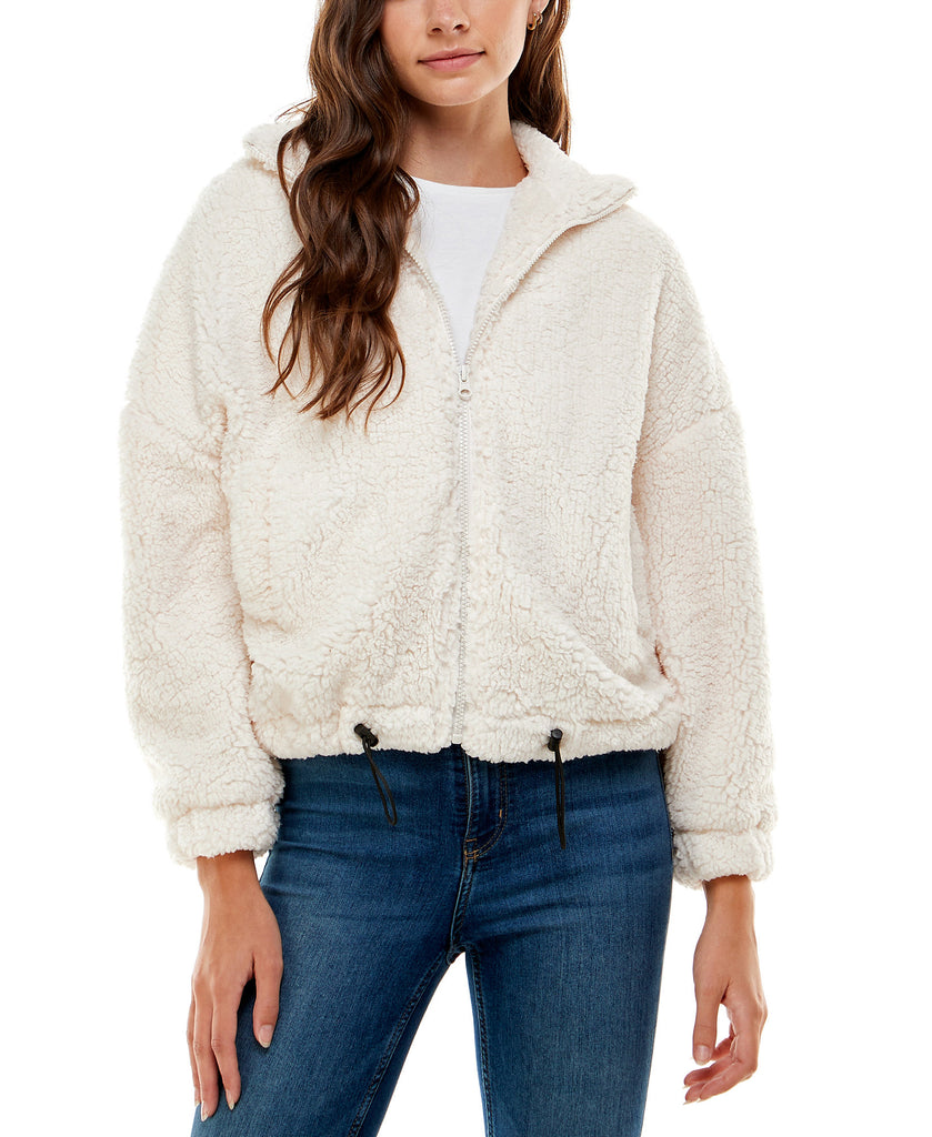 Derek Heart Women Teddy Bear Jacket Ivory