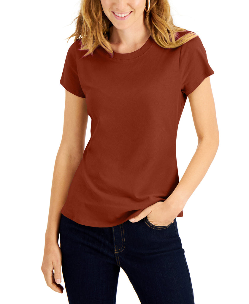 INC International Concepts Women Cotton T Shirt Copper Penny